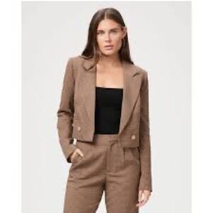 Paige Eclipse Houndstooth Cropped Jacket